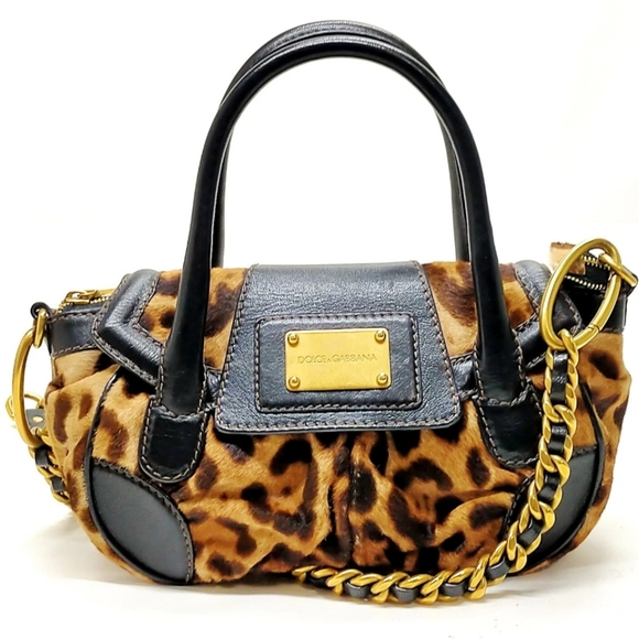 Dolce & Gabbana Brown and Black Hand Bag Calf Leather - Picture 15 of 15